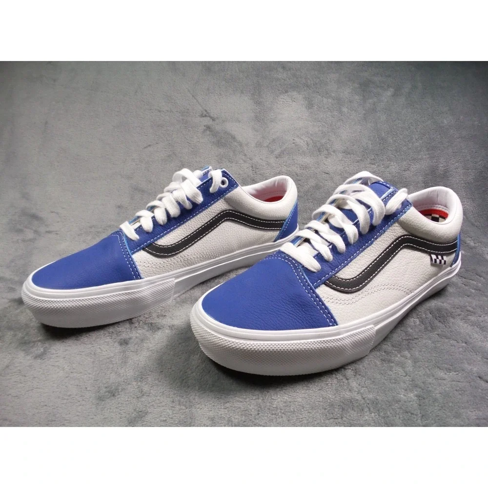 Vans Skate Old Skool Shoes Mens Size 9.5 True Blue Sport Leather Sneakers NWOB